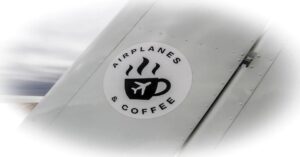 Airplanes & Coffee Sticker on Tail