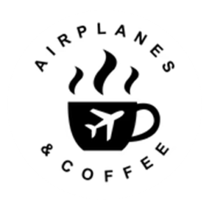 Airplanes and Coffee Logo with white
